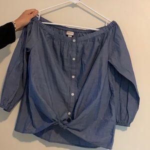 Target Off the Shoulder Linen Chambray Top